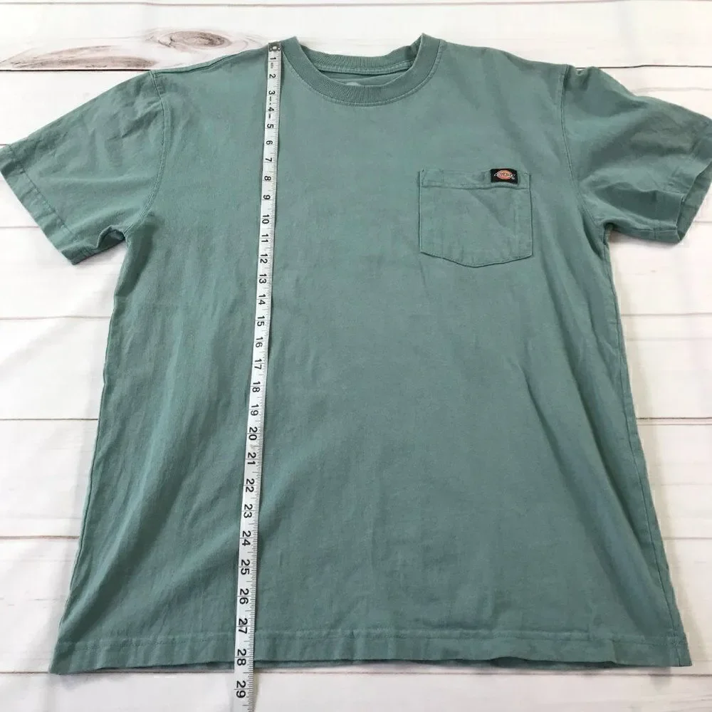 Dickies Men's Heavy Weight Crew Neck Dockside Blue Shirt Medium